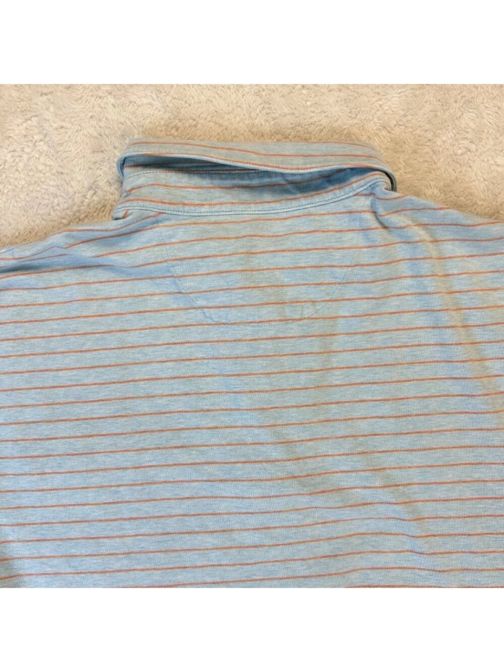 Johnnie-O Hangin' Out Neese Polo Shirt Mens XL Blue Orange Striped Short Sleeve - Picture 5 of 12